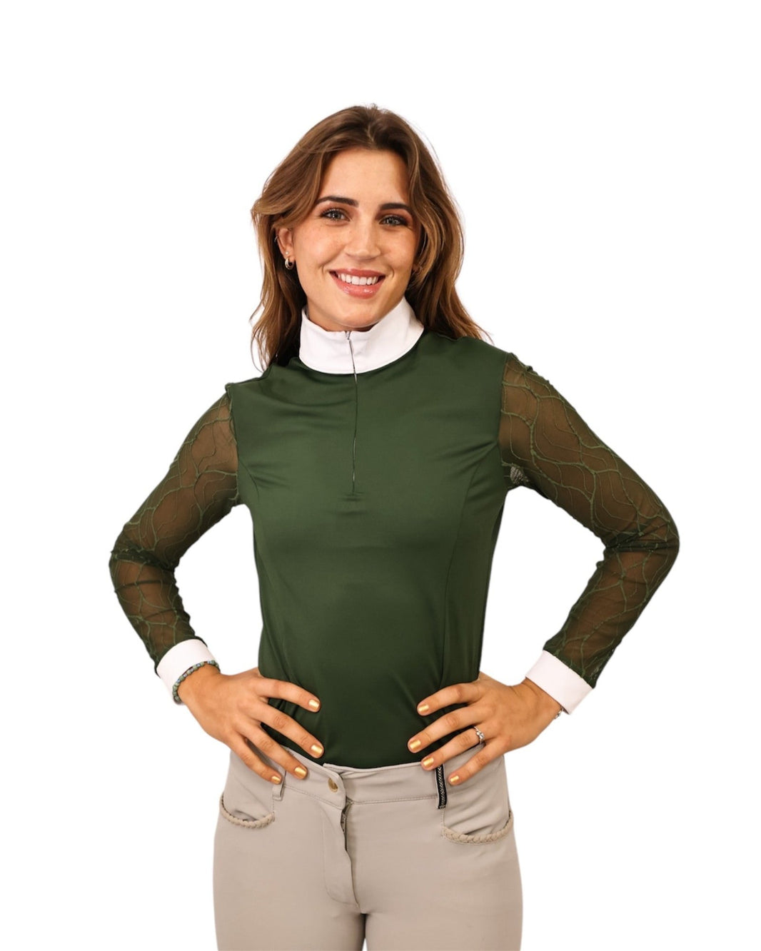 Chemisier élégant en dentelle blanche et noire pour femme, Blouse à pois, manches longues bouffantes, automne / Blouses & Chemises